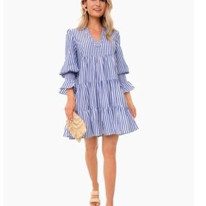 Blue and White Stripe Cotton Poplin Kenzo Dress NWOT